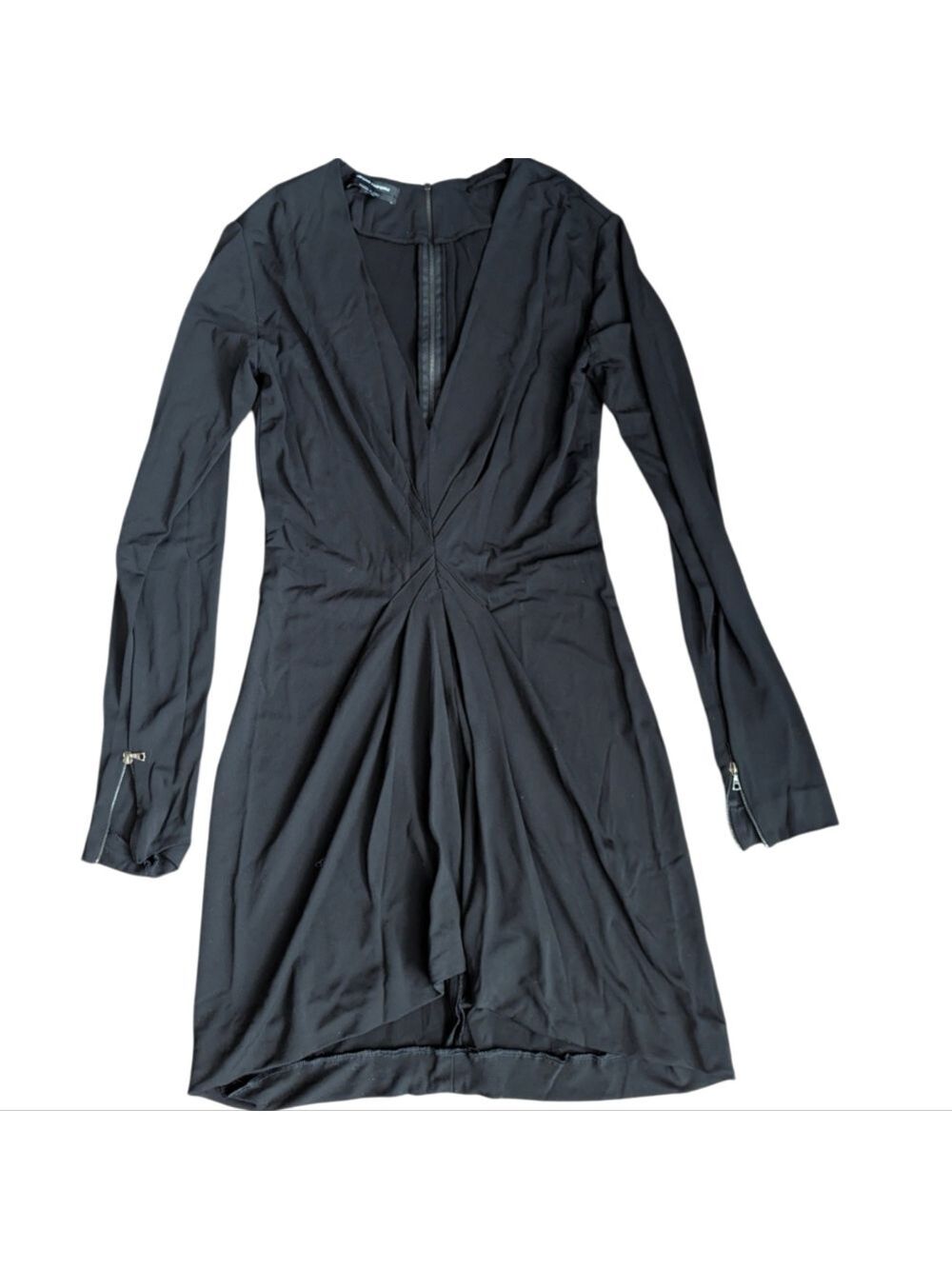 Narciso Rodriguez Black Long Sleeves Mini Sheath Dress